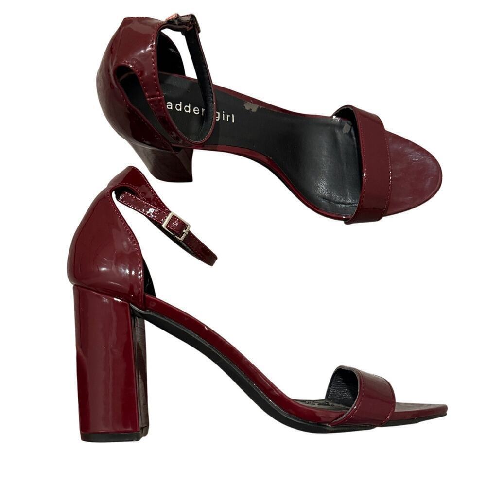 Madden Girl Beella Block Heels 8.5 Burgundy Holiday Chic Fall Holiday Party
